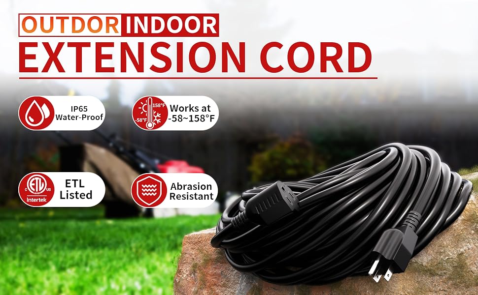 outdoor extension cord 25 ft
