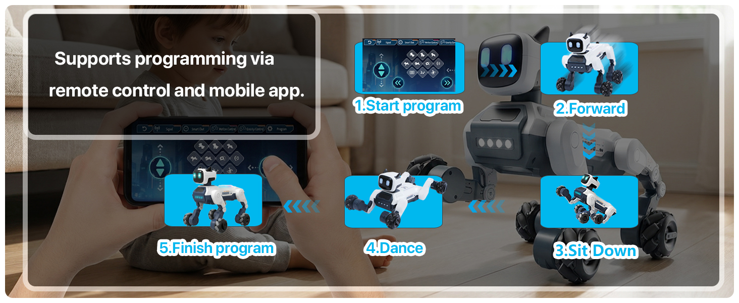 kid puppy toy, intelligent robot puppy, ai pet toy, smart companion robot, screen free play toy