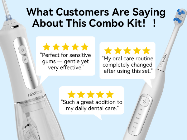 electric toothbrush and water flosser combo