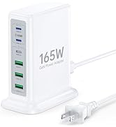 USB C Fast Charger Block 6 Ports Wall Charger 165W GaN Charging Station with PD USB C 65W Laptop ...