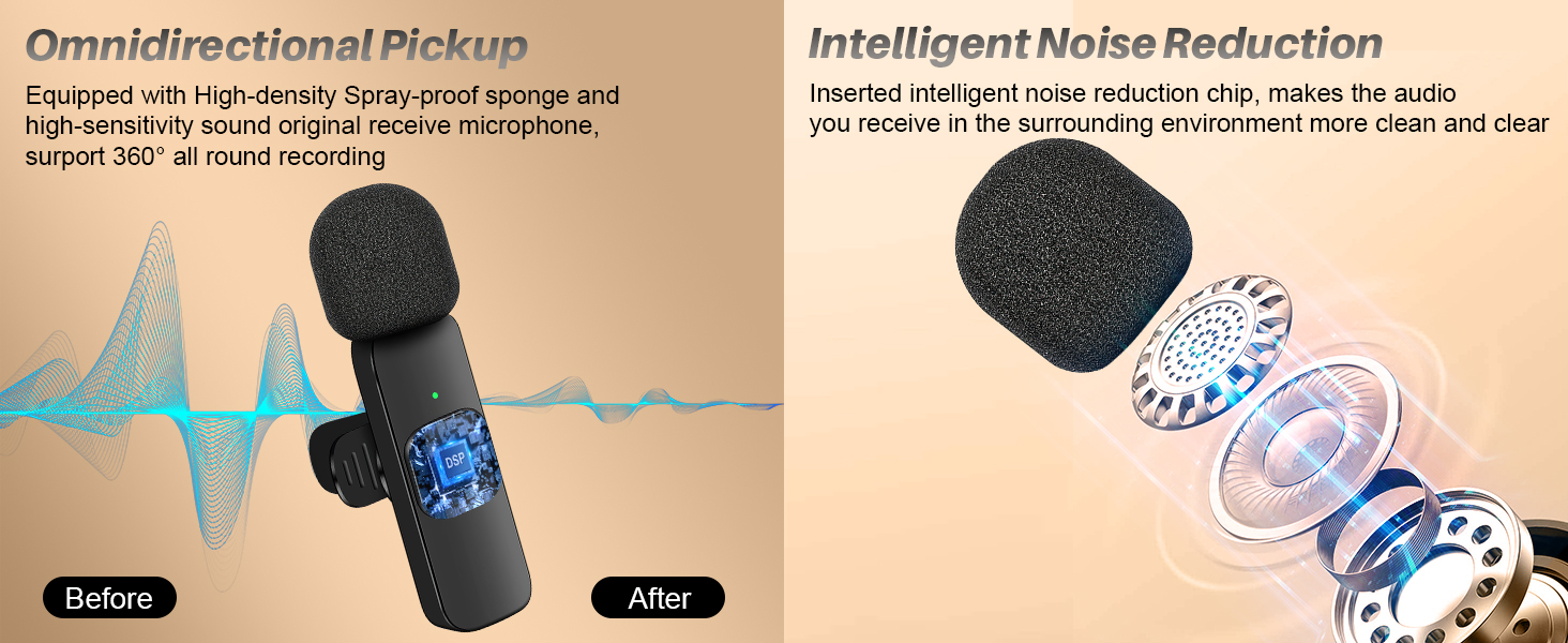 ominidirectional pickup and intelligent noise reduction