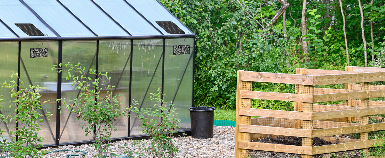 solar powered dual metal shell exhaust fan kit