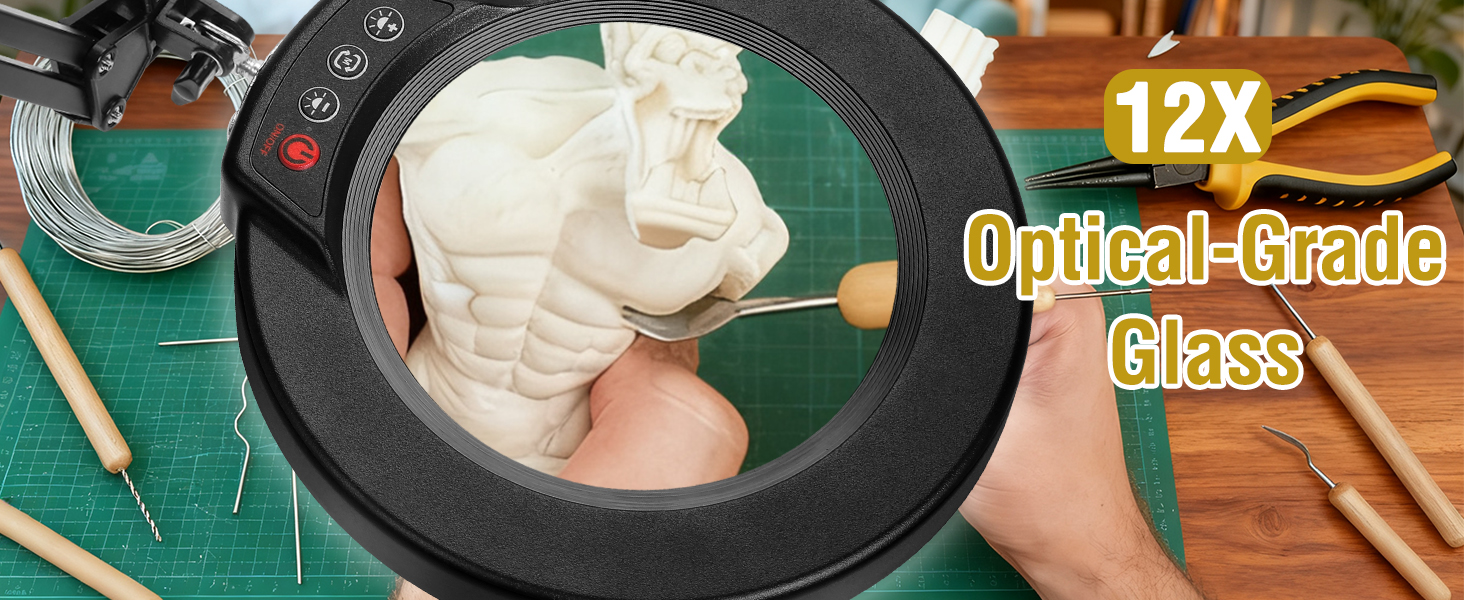 magnifying glass with light