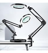 HITTI 10X &amp; 30X Magnifying Glass with Light, 1800 Lumens Stepless Dimmable, 3 Color Modes, 4.2? R...