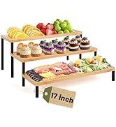 3 Tier Serving Tray Set,17" Serving Tray Stand &amp; Platter Tower Plate for Party Supplies,Reusable ...