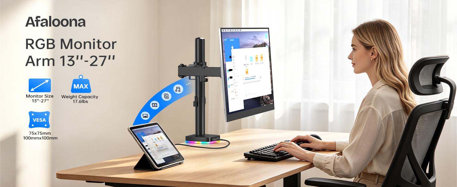Single Monitor Arm with hub