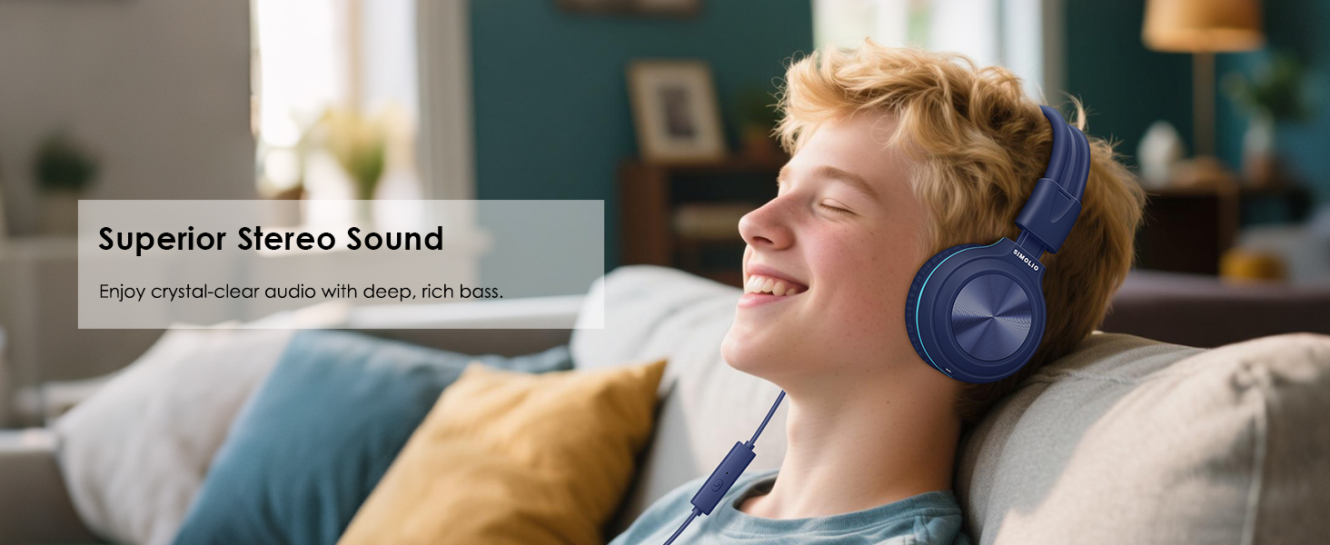 kids headphones with cord for enjoying crystal -clear audio