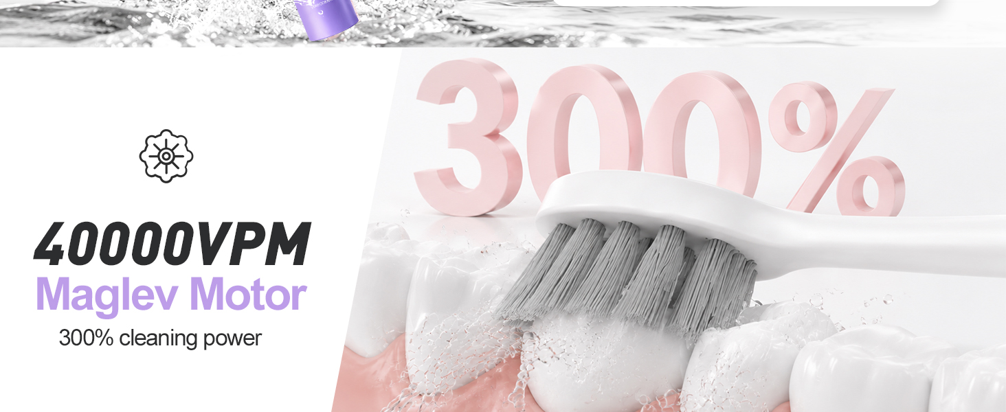 40000 vpm powered electric toothbrush