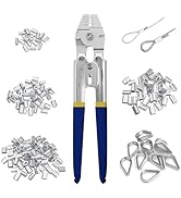 Sanuke Wire Rope Crimping Swaging Tool Cable Crimps up to 2.0mm(5/64inch) with 160pcs 4sizes Alum...