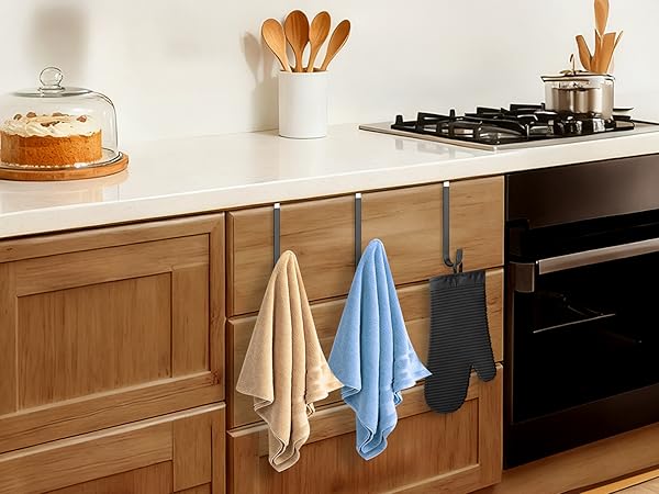 over door hook hang towel oven mitt over kitchen cabinet door