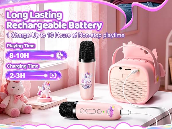 kids karaoke machine for kids microphone mini unicorn gifts for girls 4-6 gifts for 4 year old girl
