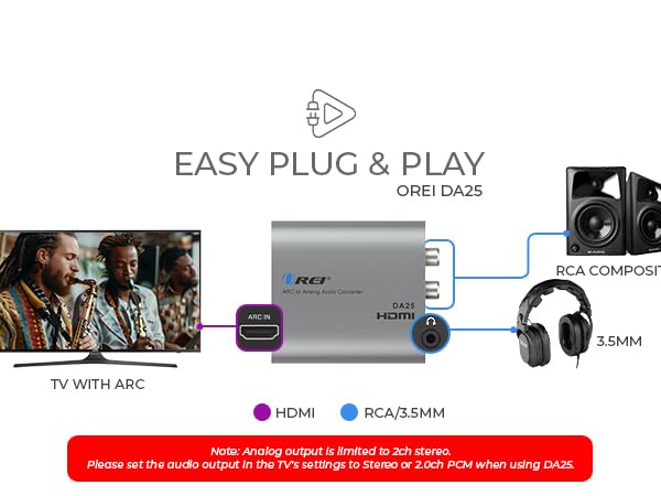 hdmi arc to rca audio converter