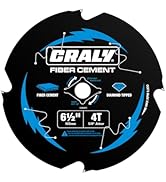 CRALY 6-1/2 Inch 4 Teeth Hardie Fiber Cement Circular Saw Blade, 5/8 Inch Arbor, Polycrystalline ...