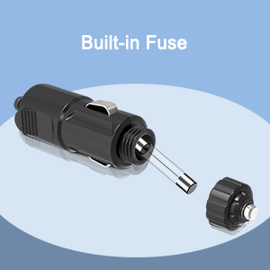 12v/24v Cigarette Lighter Plug with Built-in Fuse