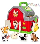 Ellinjan Montessori Learning Toys for 1 2 3 Year Old Boys Girls, Musical Farm Animals for Toddler...