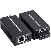 WSOLDMA A Pair Gigabit Fiber Ethernet Media Converter, Fiber to Ethernet Converter, SC to RJ45, 1...