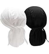 ZLYC Sweat Wicking Do Rags Skull Cap for Men Women Thin Dew Rag Bandana Cycling Helmet Liner Beanie