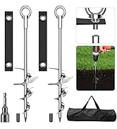 18'' Ground Anchors, Fully Welded Heavy Duty Ground Anchors Screw in Swing Set Anchors Chrome Pla...