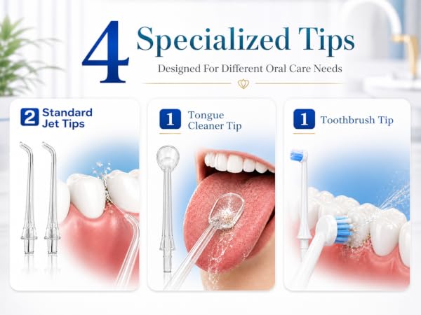 WELLOORIYA 4 Specialized Water Flosser Tips