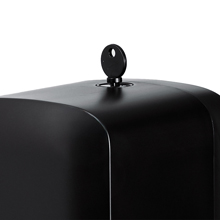 EnBath automatic soap dispenser with lockable top to prevent tampering and unauthorized access