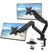 monTEK Heavy Duty Dual Monitor Arm for 17-32” Flat/Curved Screens, Premium Mechanical Spring Moni...