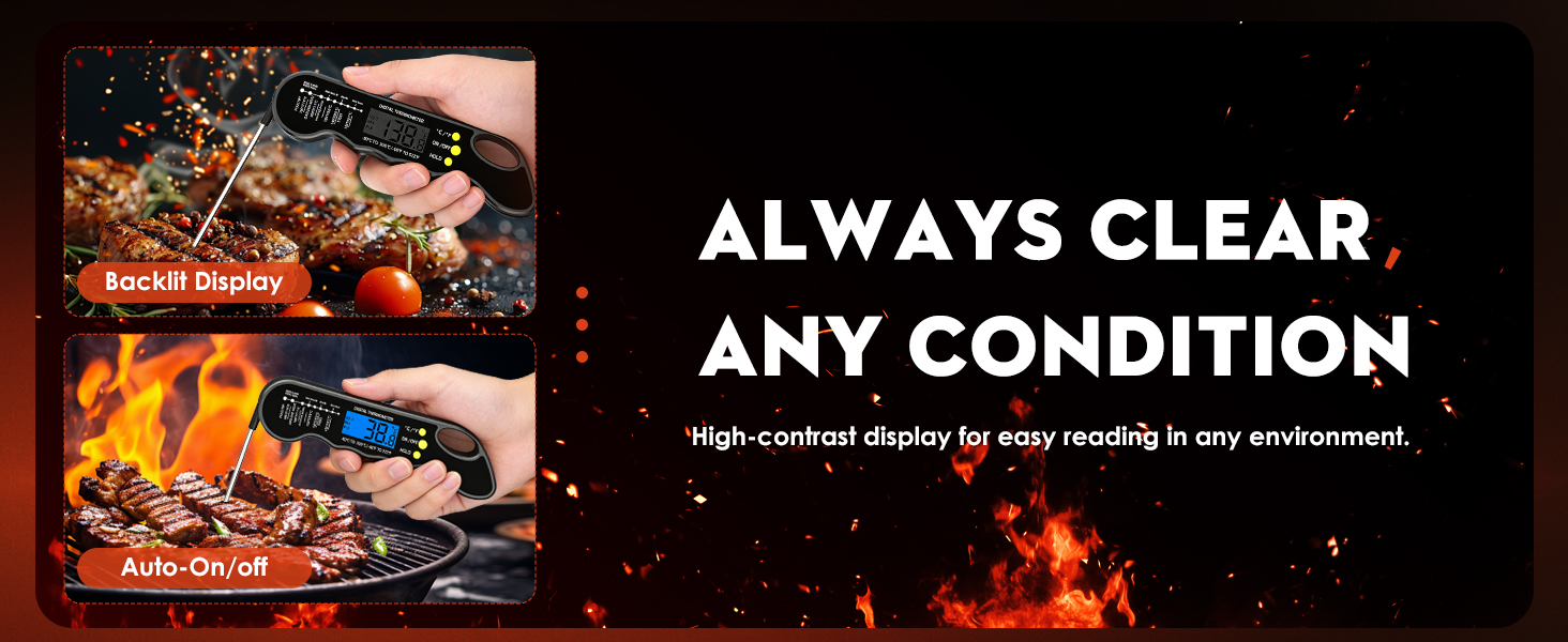 TRAUSI Instant Read Meat Thermometer