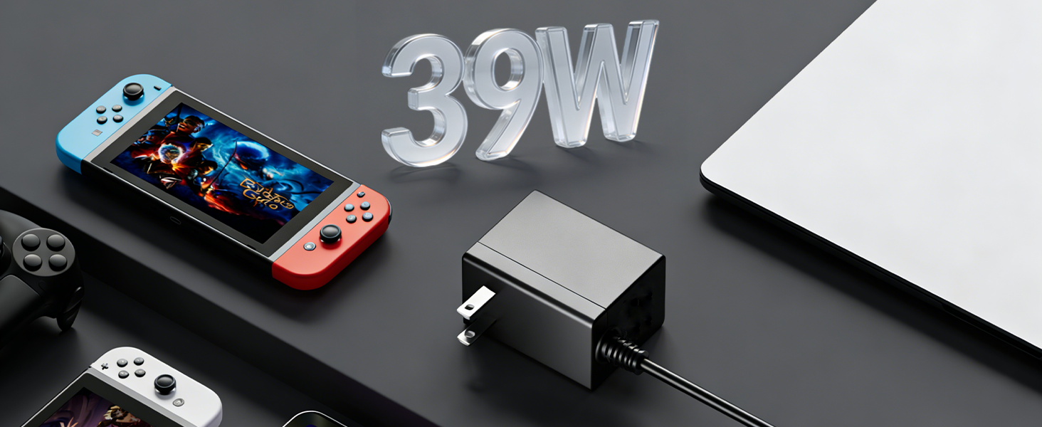 Black Fast Charger Compatible with Nintendo Switch