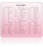 TECKNET Excel Cheat Sheet Desk Pad, Mouse Pad for Excel Word PowerPoint Windows Shortcuts-11.6x9....