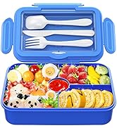 DaCool Bento Lunch Box for Kids - 7.5 Cups Leakproof Large Bento-Style with 4 Compartments Portio...