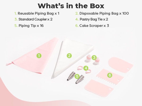 piping bags and tips set