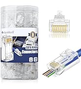 Awishwell Cat6 RJ45 Pass Through Connector 200-Pack, RJ45 Connectors -Cat 6 Ends/Ethernet Plugs/N...