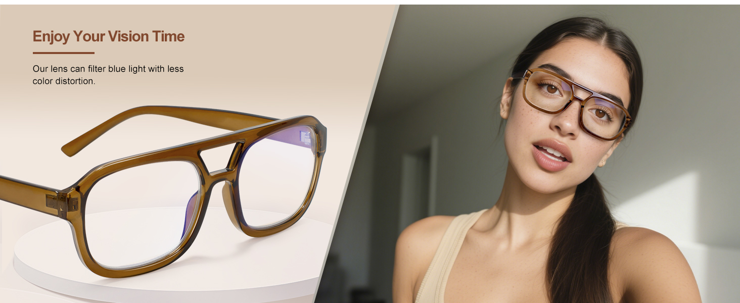 brown stylish anti glare blue light blocking glasses computer glasses anti eyestrain headache