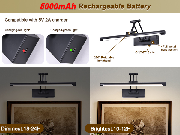 rechargeabe PICTURE LIGHT WITH TIMER