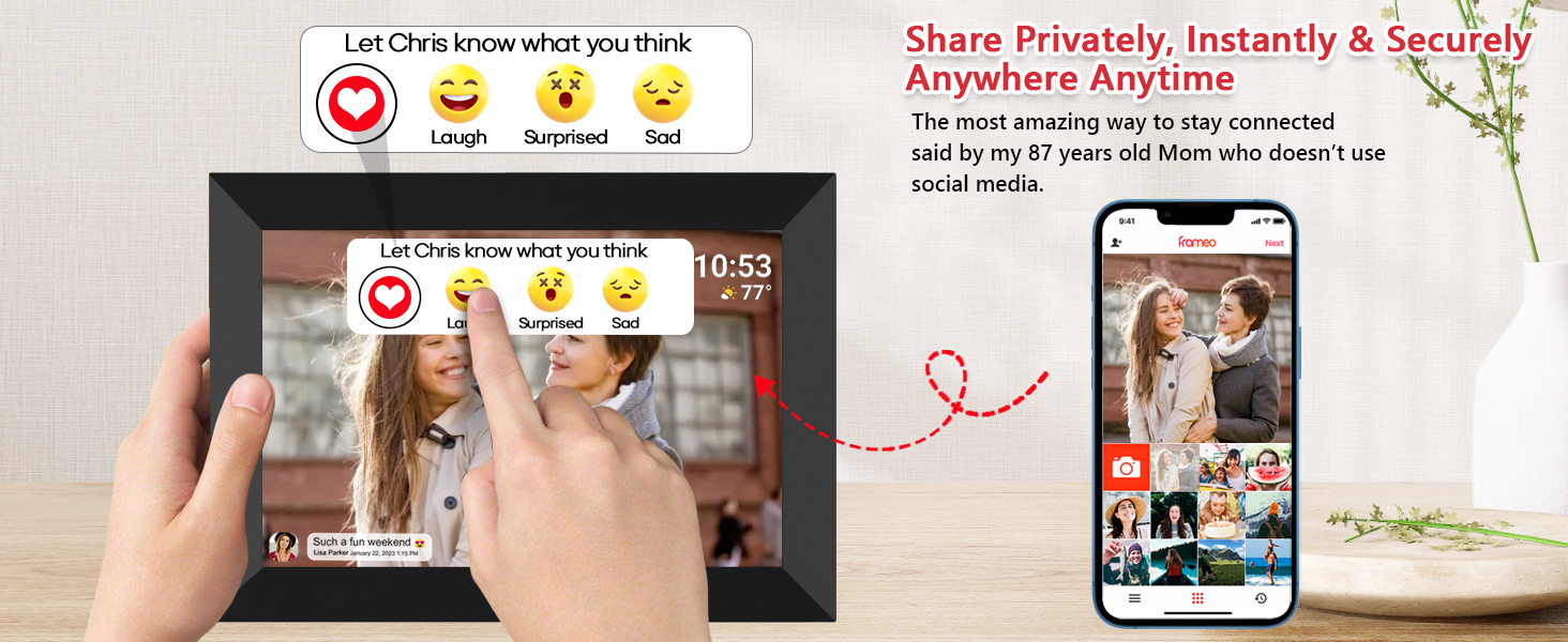 32GB FRAMEO 10.1 Inch Smart WiFi Digital Photo Frame