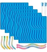 Sidosir 7Pcs Silicone Gummy Worm Chocolate Molds, Non-Stick Worm Chocolate Mold for Parties, Gumm...