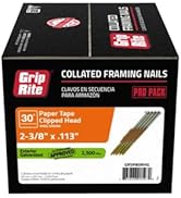 Grip-Rite GRSP8DRHG Clipped Head 2-3/8-inch by .113-inch by 30 Degree Paper Collated Ring Shank H...
