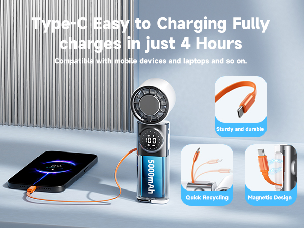 personal turbo fan with fast charging