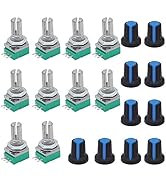 TWTADE 10Pcs Single Linear Rotary Seal Amplifier Potentiometers Type 10k Ohm Knurled Shaft 3Pin R...