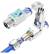 CNCOB RJ45 Connectors Tool Free Cat6A FTP Shield Termination Plug Reusable for Cat6 Cat7 Stable T...