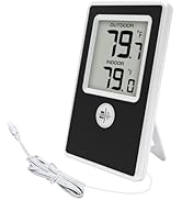 Urageuxy Indoor Outdoor Thermometer Wired, Digital Room Temperature Monitor with Probe Sensor for...