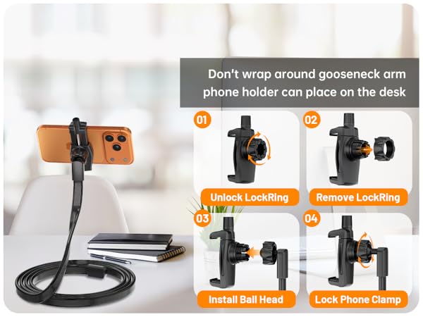 gooseneck phone holder