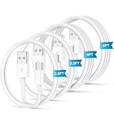 Car Carplay Cable for iPhone 17 16 15 Pro Max Plus,4Pack [2x3.3FT+2x6FT] Apple USB A to USB C Cab...