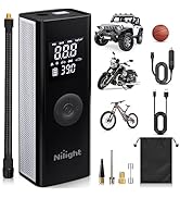 Nilight Tire Inflator Portable Air Compressor Battery Powered Rechargeable 12VDC 150PSI Cordless ...