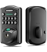 VANZBON Smart Deadbolt Door Lock with Keypad, Keyless Entry Door Lock, Fingerprint Door Lock for ...