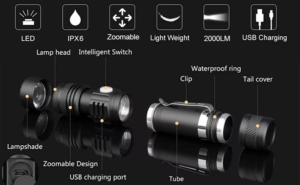 LED flashlight rechargeable