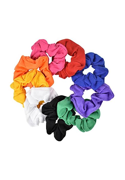 9 Pack Scrunchies Hair Ties (Rainbow)