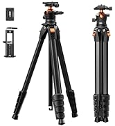 K&amp;F CONCEPT 73" Aluminum Compact Camera Tripod, Portable Travel Tripod Compatible with iPhone, 22...