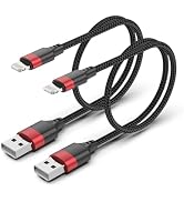 Bkduice 1.5ft Lightning Cable, [MFi Certified] Braided 2 Pack Short iPhone Charger Cord for Car, ...