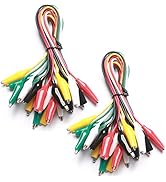 WGGE WG-026 10 Pieces and 5 Colors Test Lead Set & Alligator Clips,20.5 inches / 22 AWG Wire (2 P...