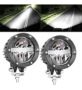 Auto Power Plus LED Pods Light High Low Beam Driving Lights Round Off Road Light Bar 2PCS 120W LE...